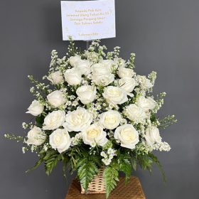 Bunga Vase Mawar Putih Bekasi