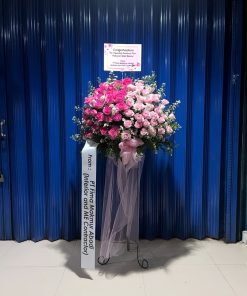 Standing Flower Duka Cita Putih Krem 3 Tingkat Premium