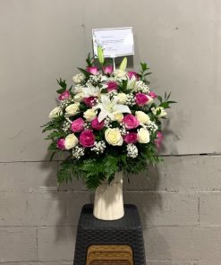 Bunga Vase Pink Putih Ceria Bekasi - Kabata Florist